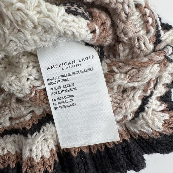 American Eagle Crochet Tie Waist Peplum Cropped Tank Top Size L Boho Festival - Picture 6 of 9